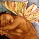 sleeping baby art print 