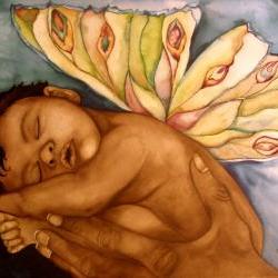 sleeping baby art print  